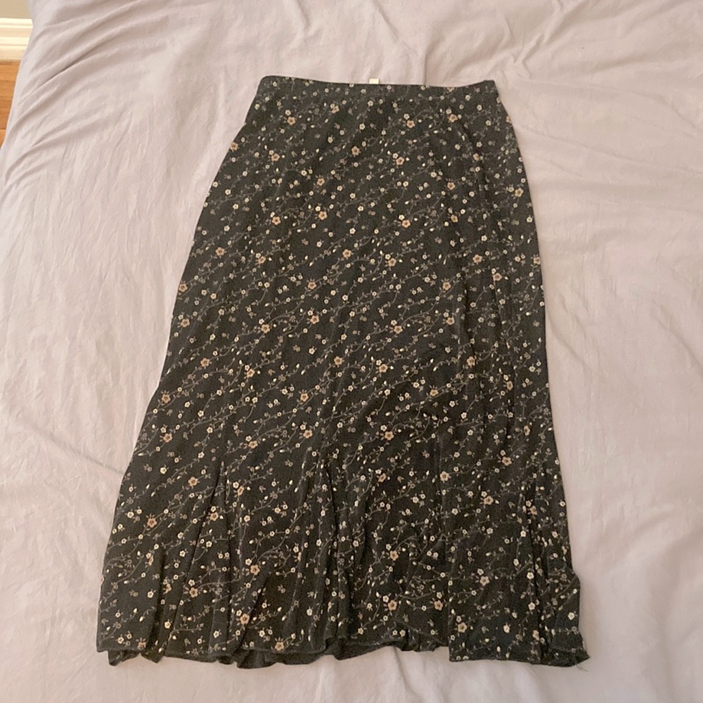 Floral Black Skirt